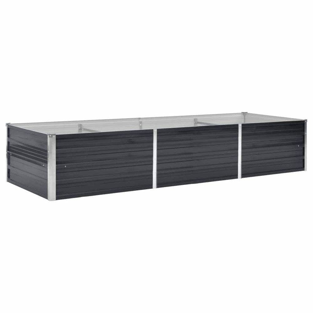 Lit surélevé de jardin anthracite 240x80x45 cm acier galvanisé
