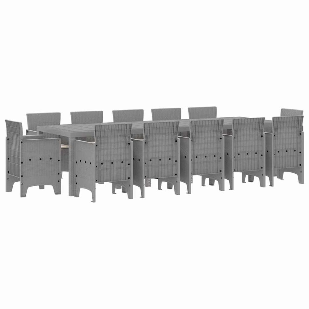 Ensemble de salle à manger pour jardin 13 pc gris clair