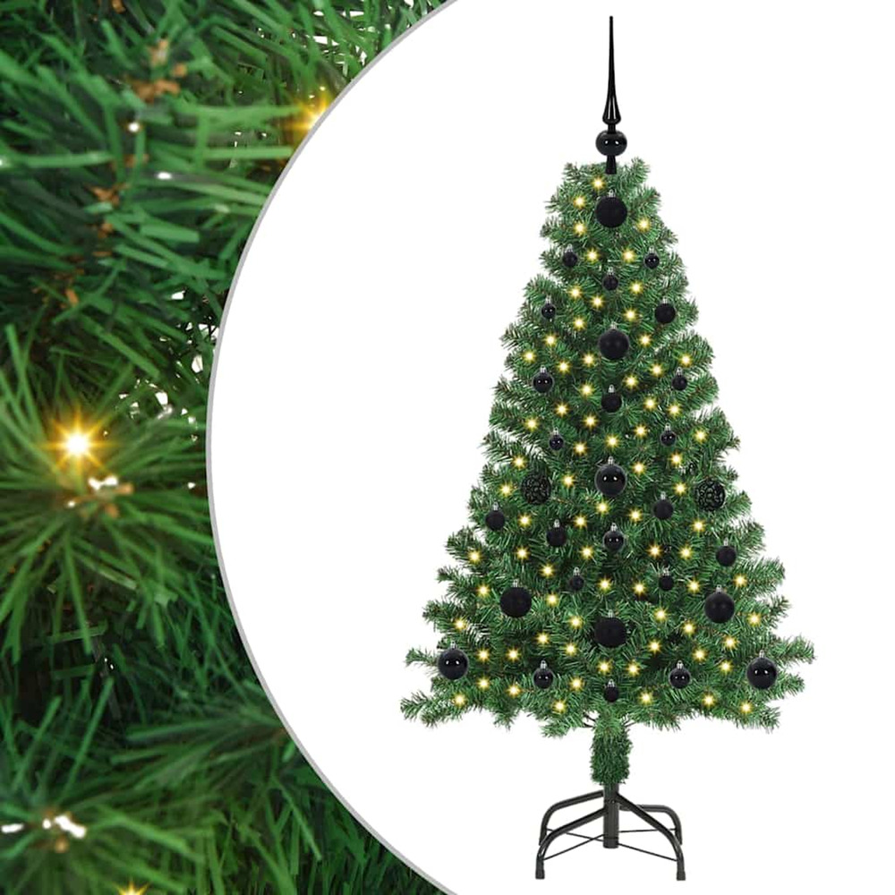 Sapin de noël artificiel vert 120 cm pvc, acier et plastique