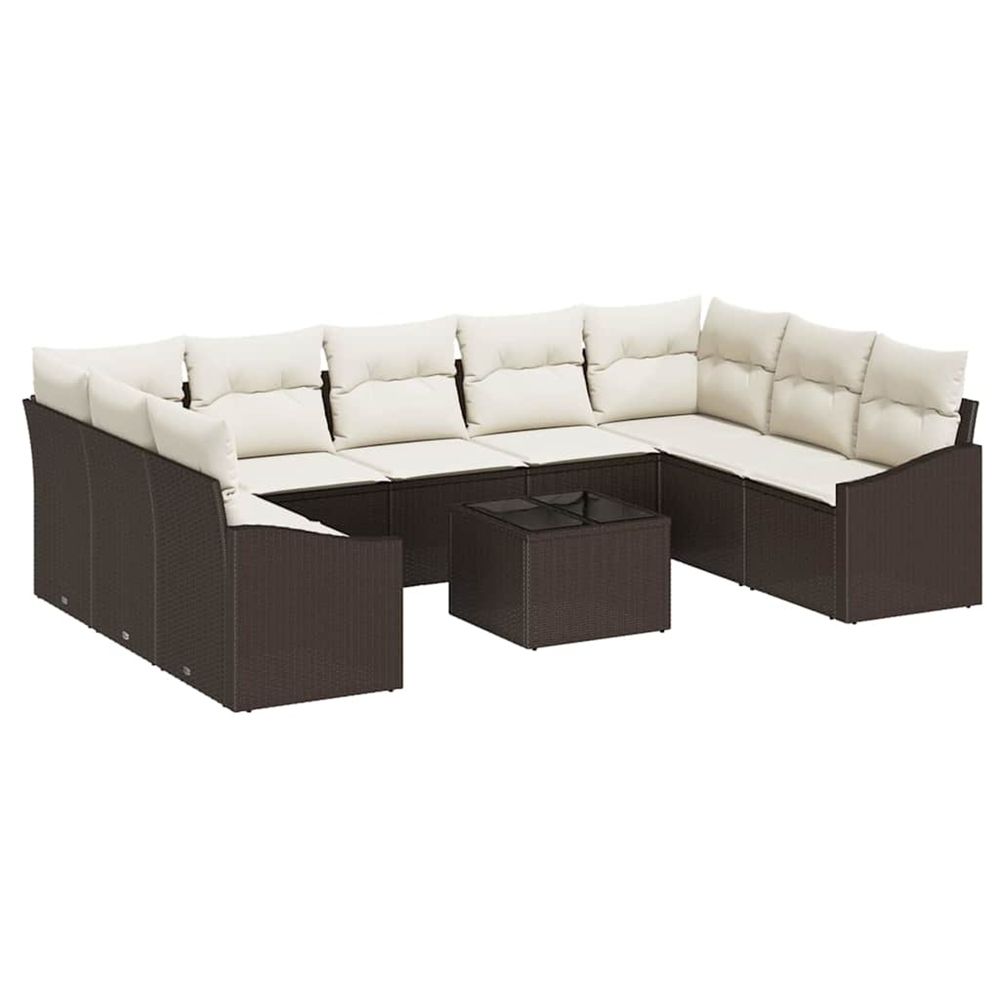 Ensemble de canapés 10 pc marron polyrotin