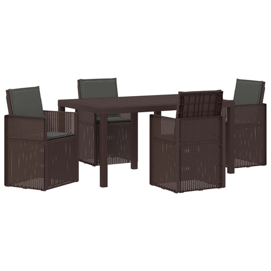 Ensemble de salle à manger pour jardin avec coussin 5 pcs pp
