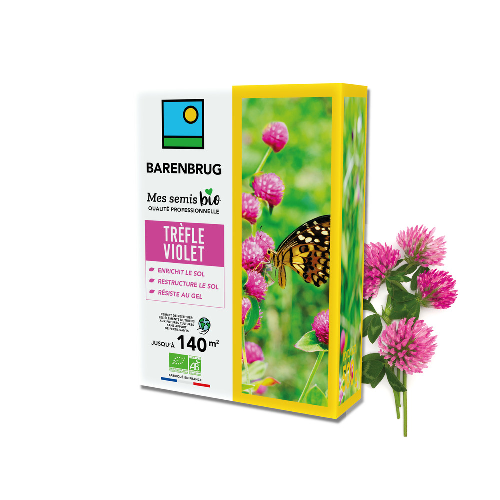Barenbrug - trèfle violet - enrichit le sol - restructure le sol - résiste au gel - restitue les éléments nutritifs aux cultures