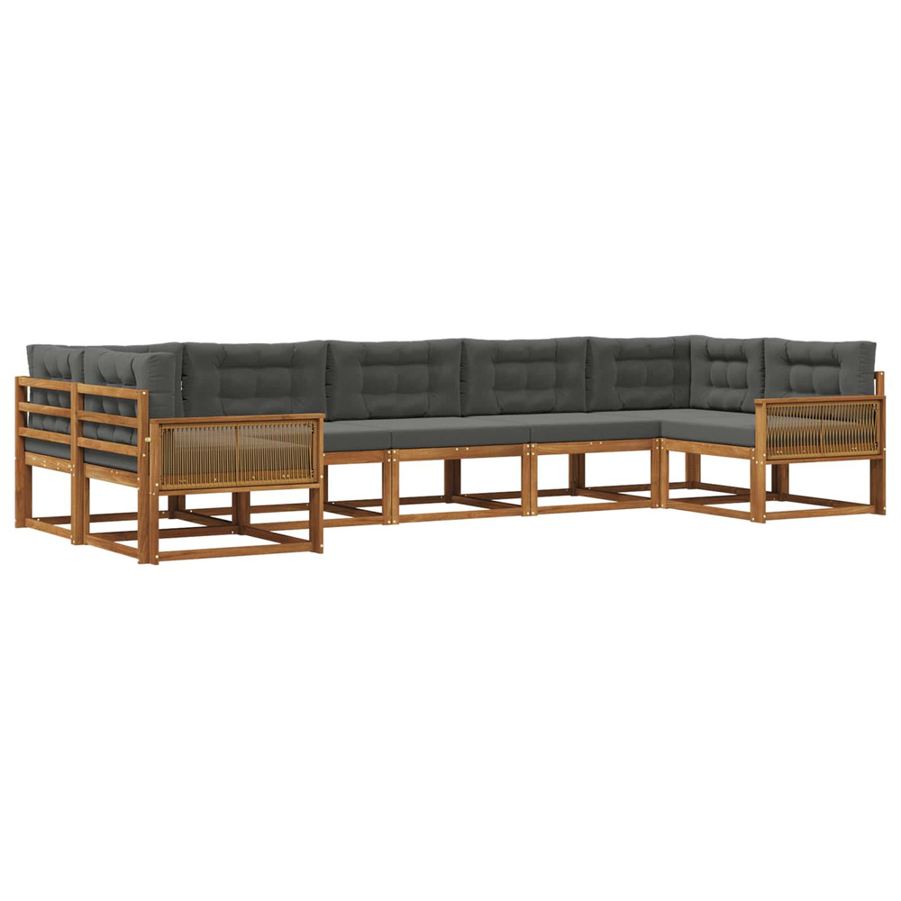 Ensemble de canapés d'extérieur 7 pcs naturel et anthracite