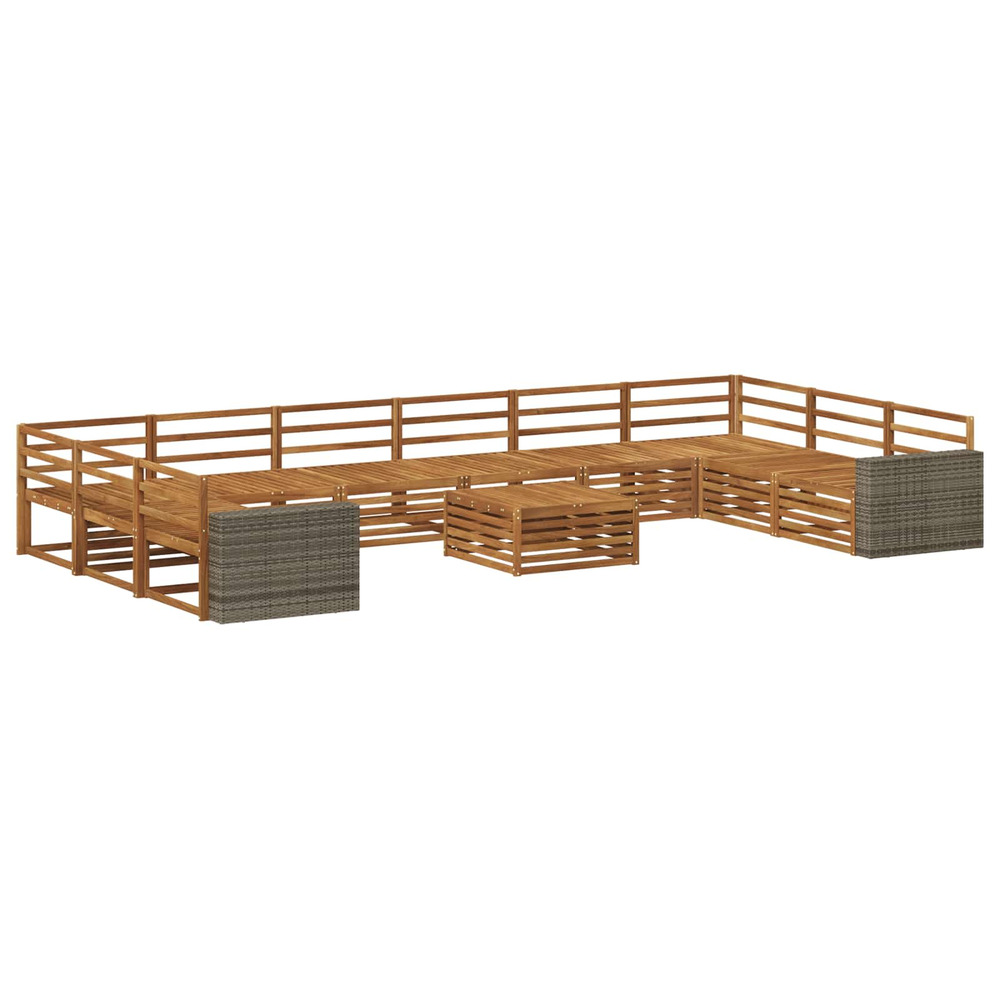 Ensembles de canapés 11 pcs bois d'acacia massif