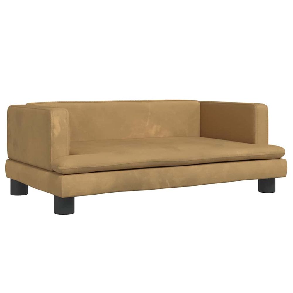 Lit pour chien marron 80x45x30 cm velours