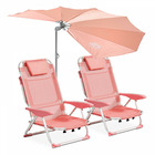 Lot 2 fauteuils clic clac et 1 parasol polyester orange