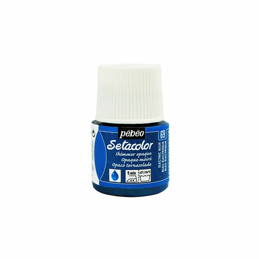 Peinture textile setacolor opaque effet métallique - bleu électrique - 45 ml
