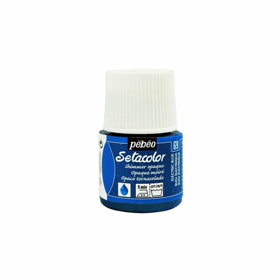 Peinture textile setacolor opaque effet métallique - bleu électrique - 45 ml