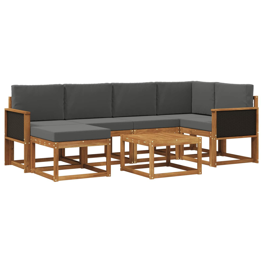 Ensemble de canapés d'extérieur 7 pcs naturel et anthracite