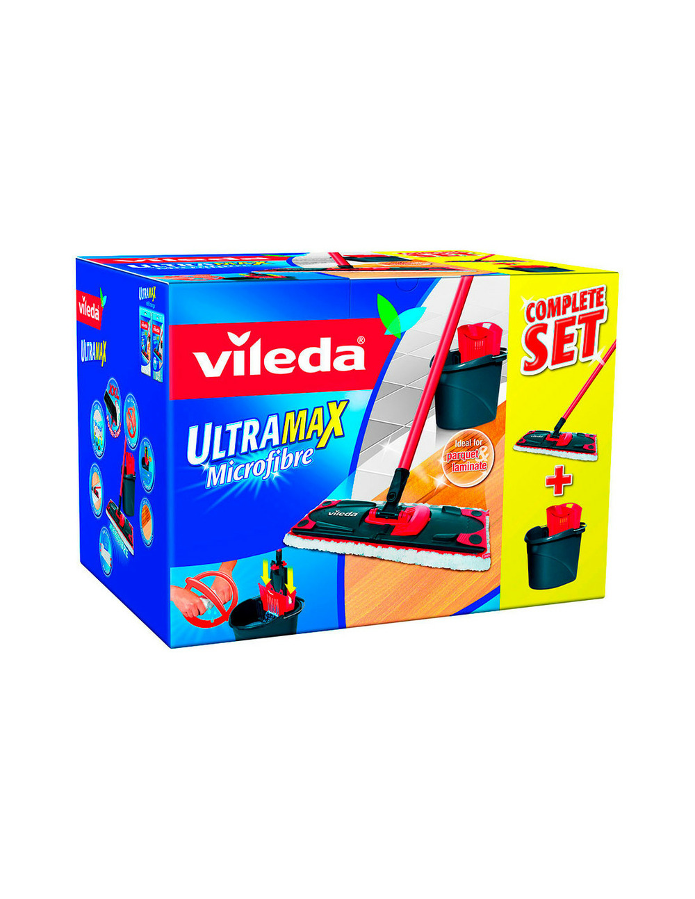 Pack ultramax serpillière microfibres 2-en-1 155737 vileda