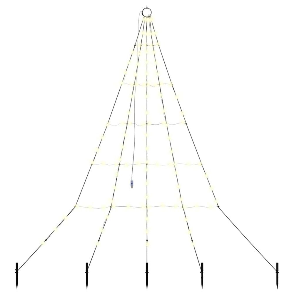Arbre de noël led avec piquets au sol blanc chaud 182 cm métal