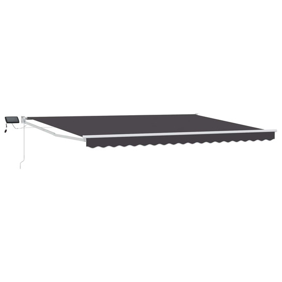 Store rétractable manuel avec leds anthracite et blanc 5 x 3 m
