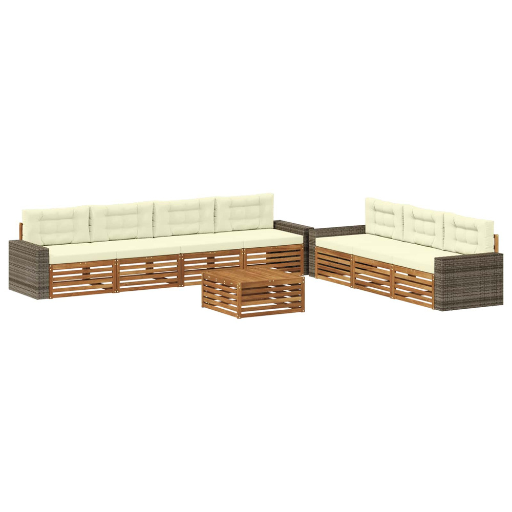 Ensemble de canapés d'extérieur 8 pcs naturel et crème