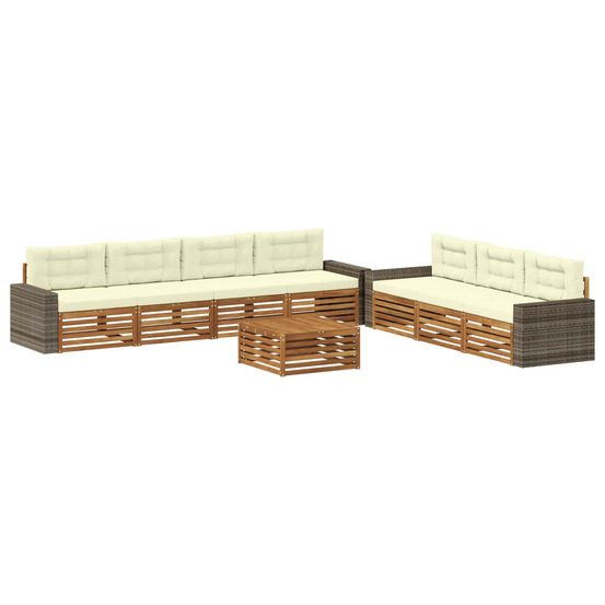 Ensemble de canapés d'extérieur 8 pcs naturel et crème