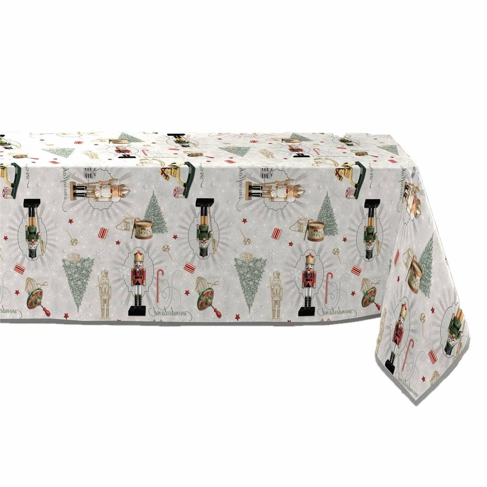 Nappe rectangulaire antitache casse-noisette - l. 150 x l. 240 cm - multicolore