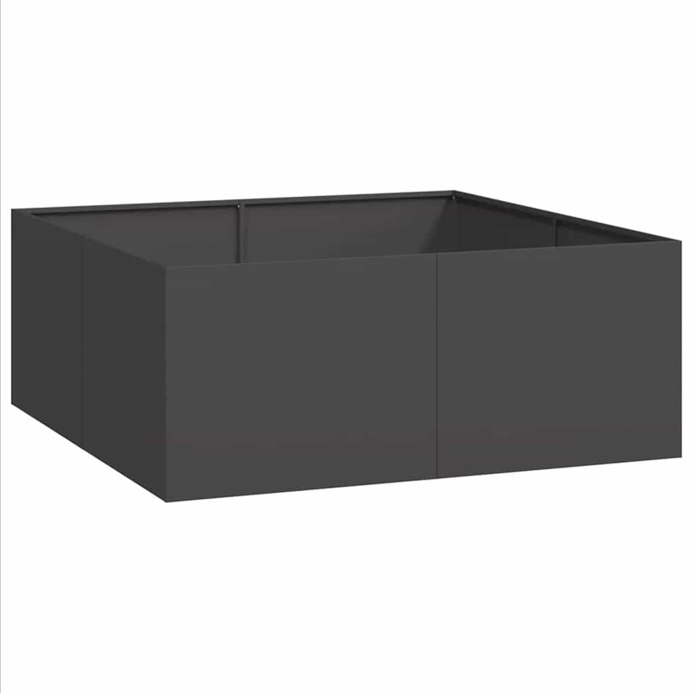 Jardinière d'extérieur noir 100x100x40 cm acier
