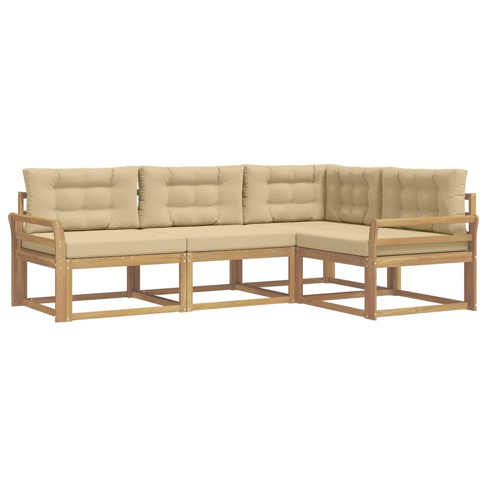 Ensemble de canapés d'extérieur 3 pc blanc et beige polyester