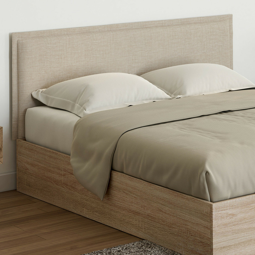 Tête de lit suspendue alhya 160 cm en tissu beige lin