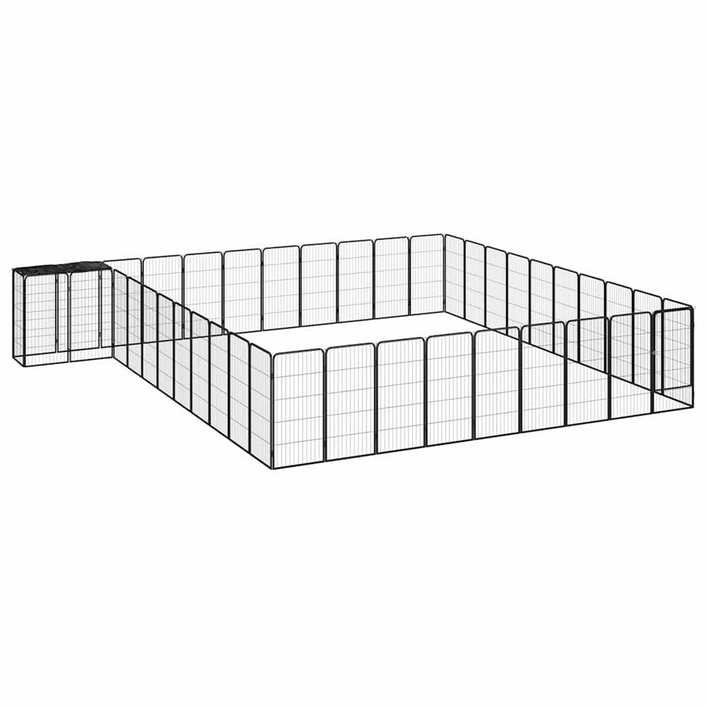Enclos chien modulable 42 panneaux acier noir 550cm