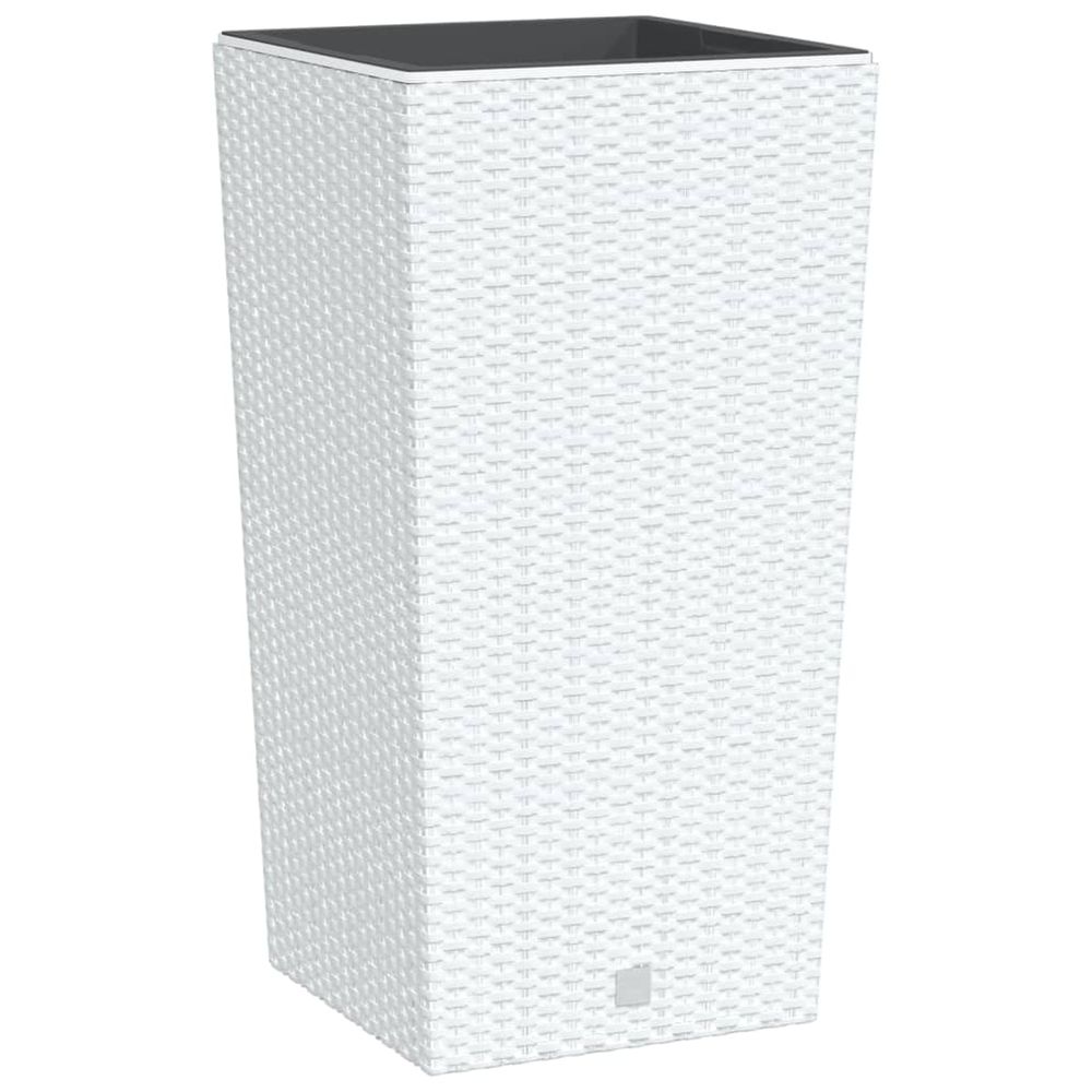 Jardinière d'extérieur et intérieur amovible blanc 21 /49 l rotin pp