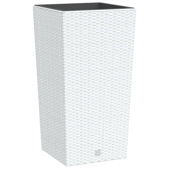Jardinière d'extérieur et intérieur amovible blanc 21 /49 l rotin pp