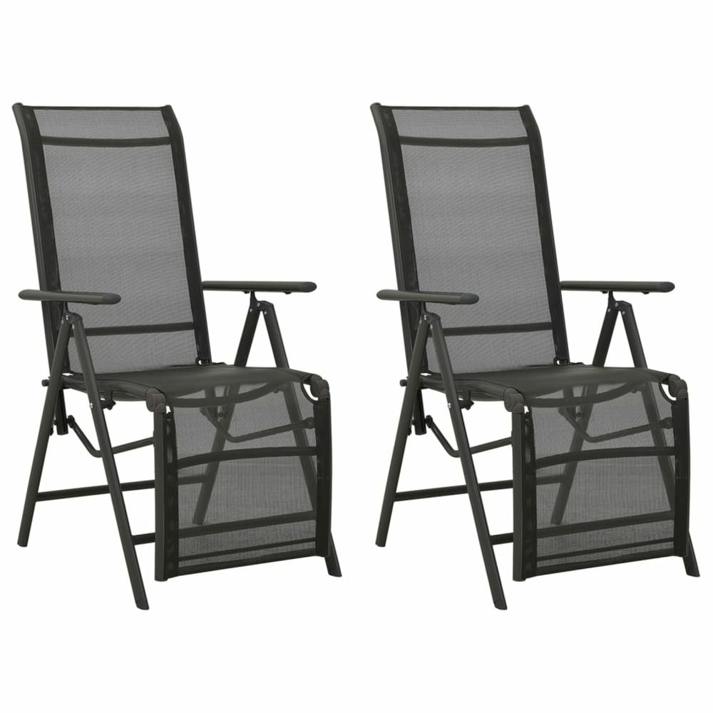 Chaises inclinables de jardin lot de 2 textilène et aluminium