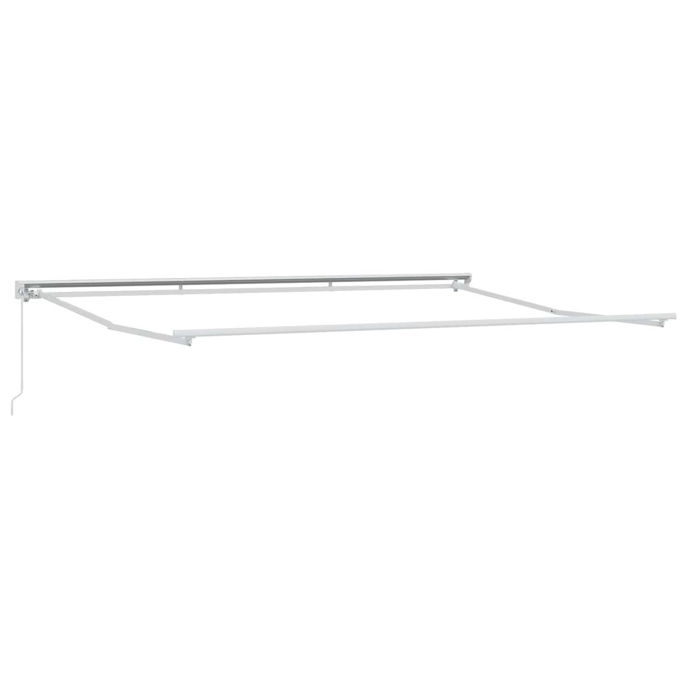 Cadre de auvent manuel 4,5 x 3,5 m blanc aluminium thermolaqué