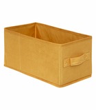 Boîte de rangement en velours jaune 15 x 31 x 15 cm