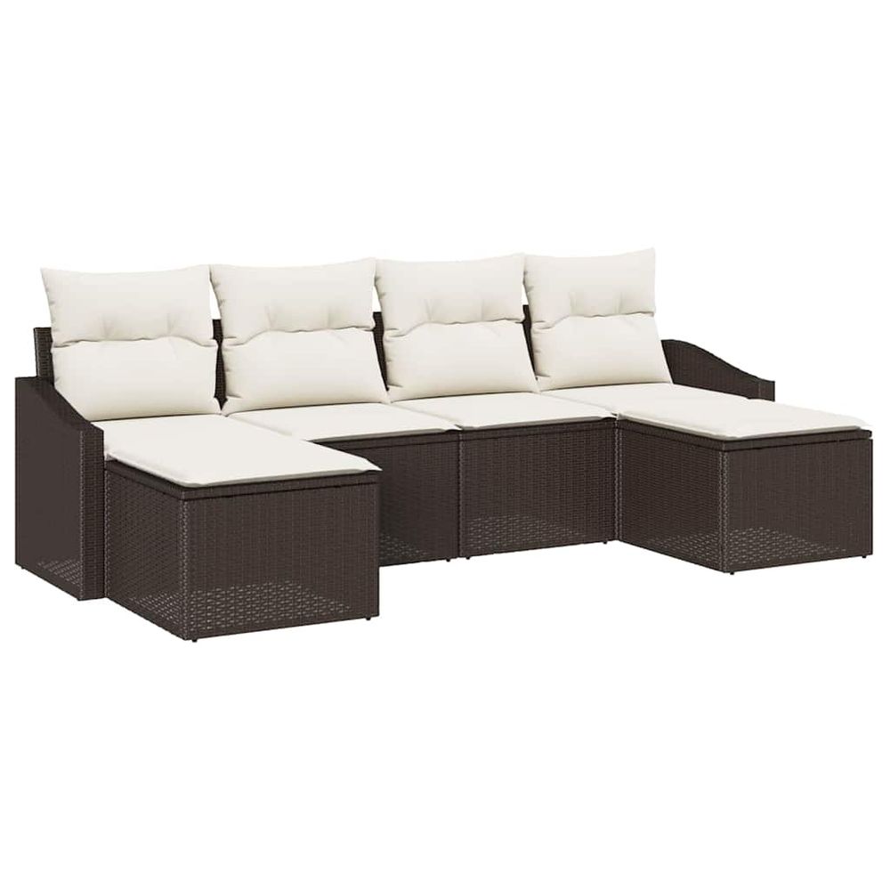 Ensemble de salle à manger pour jardin 6 pc marron et crème