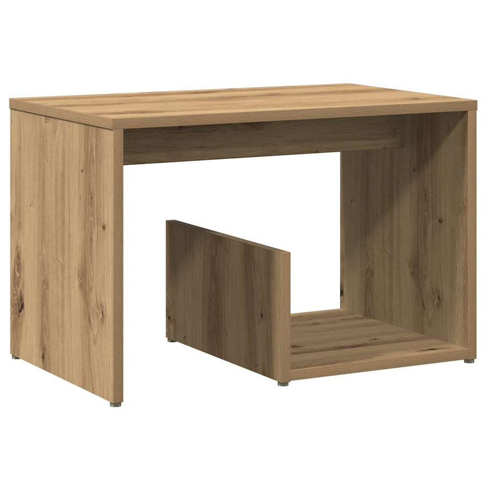Table d'appoint chêne artisanal 59x36x38 cm bois d'ingénierie