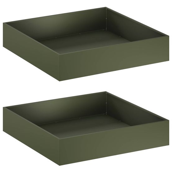 Cache-pot de jardin 2 pc vert olive 80 x 80 x 20 cm