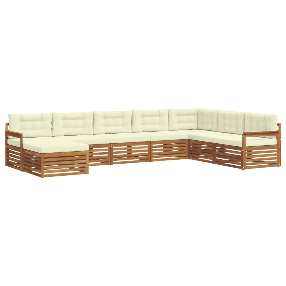 Ensembles de canapés avec coussin 8 pcs naturel et crème