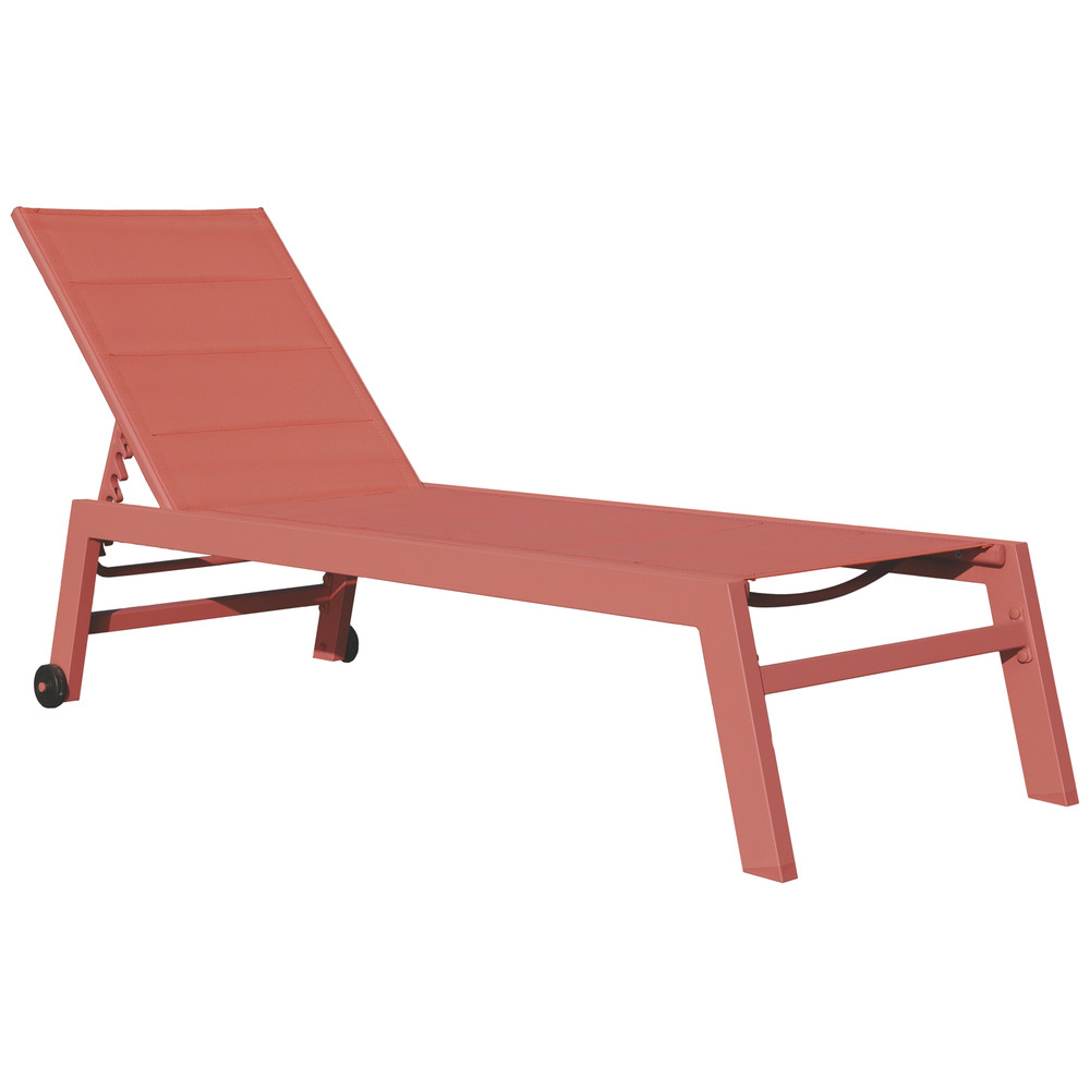 Bain de soleil barbados en textilène terracotta - aluminium terracotta