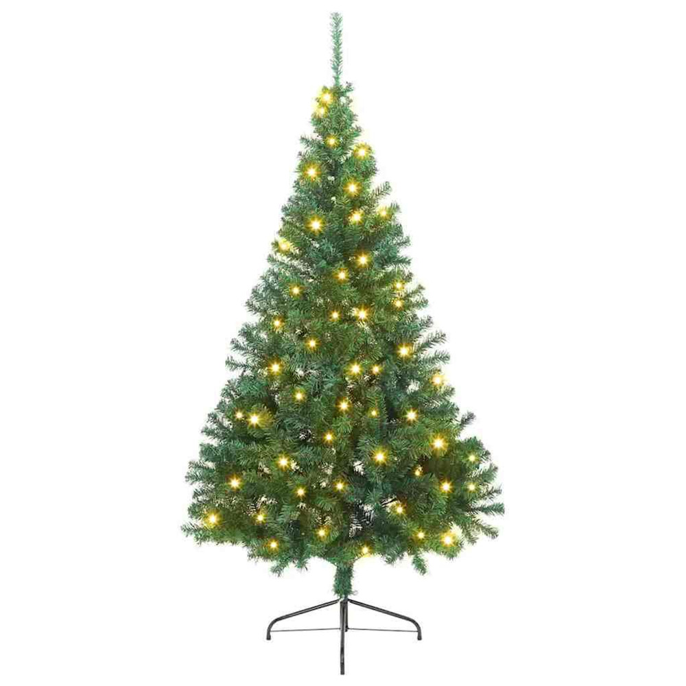 Sapin de noël artificiel pré-éclairé vert 210 cm pvc