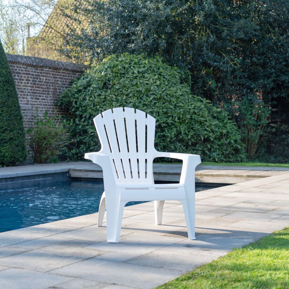 Fauteuil adirondack de jardin en résine empilable blanc