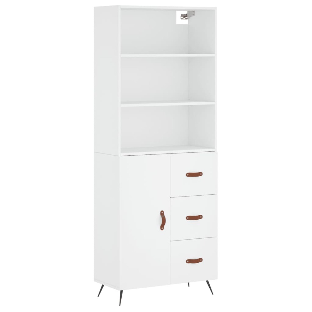 Buffet bahut commode armoire meuble de rangement organisateur cuisine salle de séjour salon haut 69,5 x 34 x 180 cm bois d'in