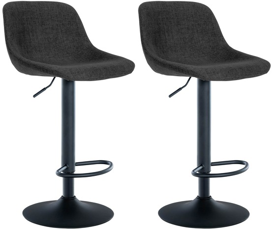 Lot de 2 tabourets de bar loft tissu