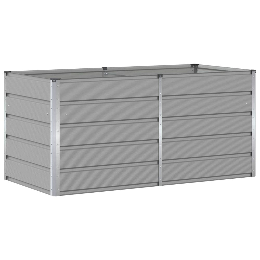 Jardinière gris clair 160 x 80 x 75 cm acier