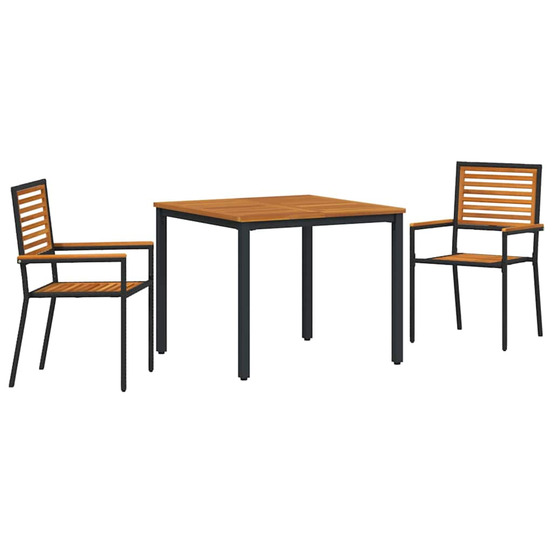 Ensemble de salle à manger pour jardin 3 pcs noir et marron