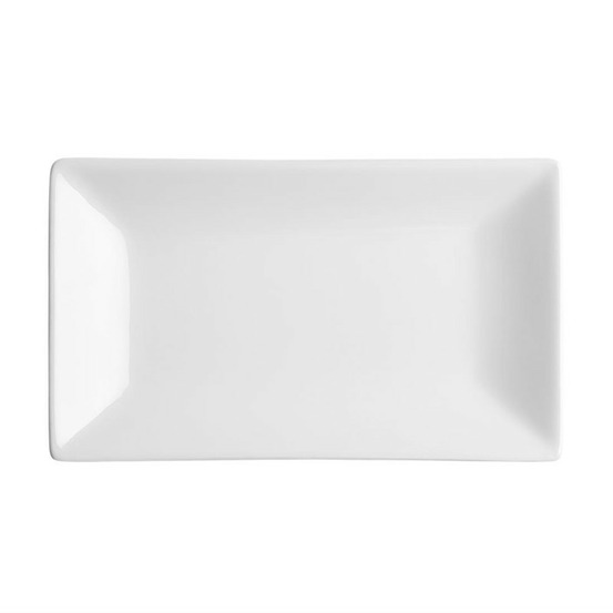 Plat rectangulaire de service en porcelaine blanche 250 x 150 mm - boite de 4 - olympia