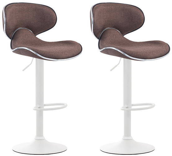 Lot de 2 tabourets de bar las vegas v2 tissu blanc