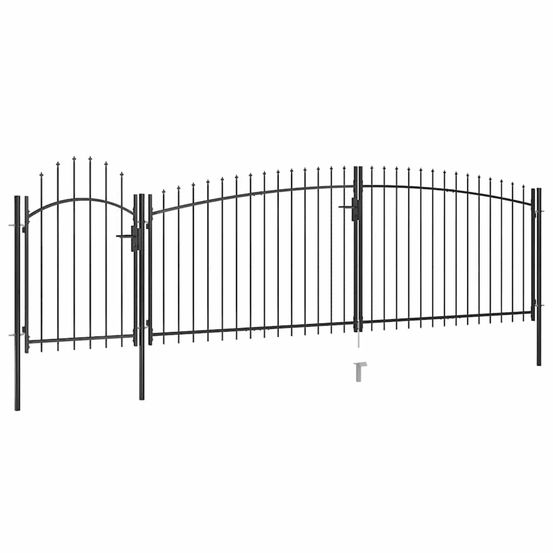 Portail de jardin woerden avec pointe en forme de lance 5 x 1,5 m noir