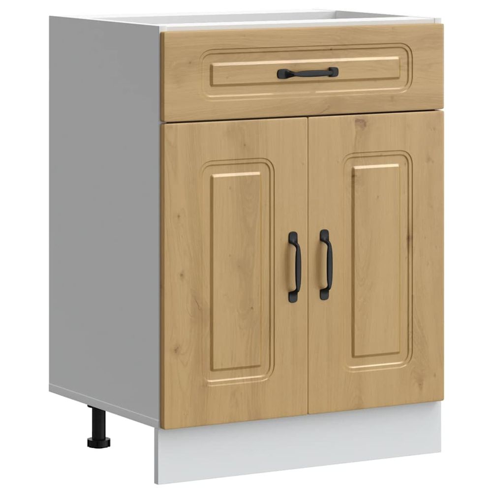 Armoire de cuisine kalmar chêne artisanal bois d'ingénierie