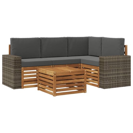 Ensemble de canapés d'extérieur 5 pc naturel et anthracite