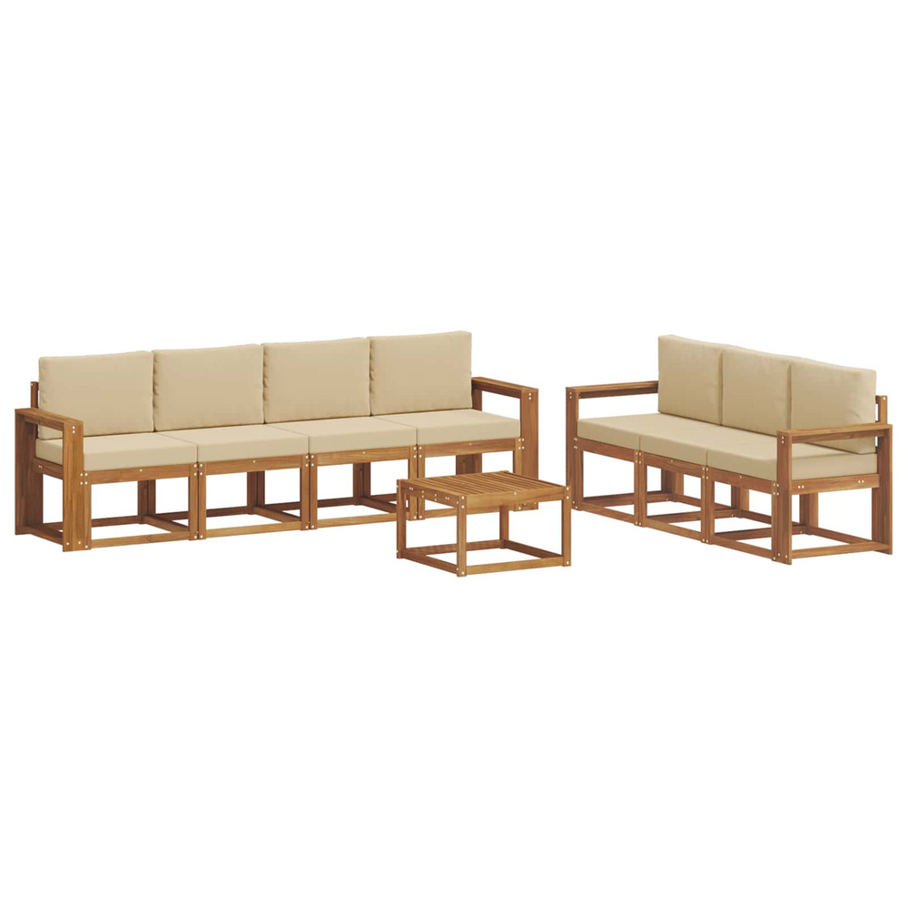 Ensemble de canapés d'extérieur 8 pcs naturel et beige