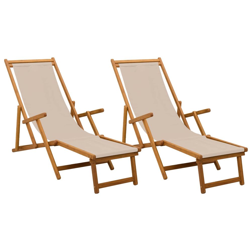 Chaise longue pliante 2 pcs 3 position bois d'eucalyptus massif bain de soleil