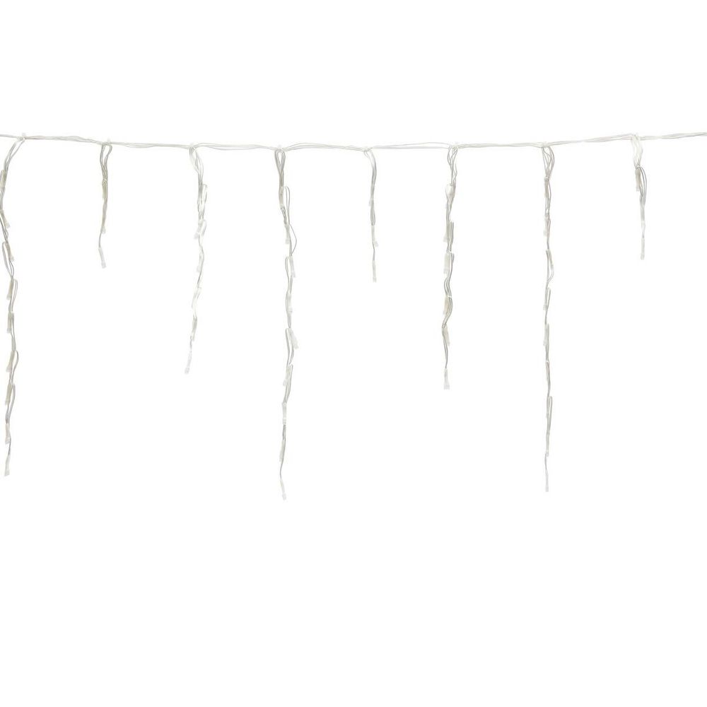 Rideau lumineux stalactite d'extérieur 5 m 300 led blanc chaud à effets avec minuteur sur secteur
