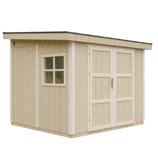Abri de jardin qualité premium 5,9 m² - h231x248x294 cm - avec plancher e paroi latérale - timbela m938