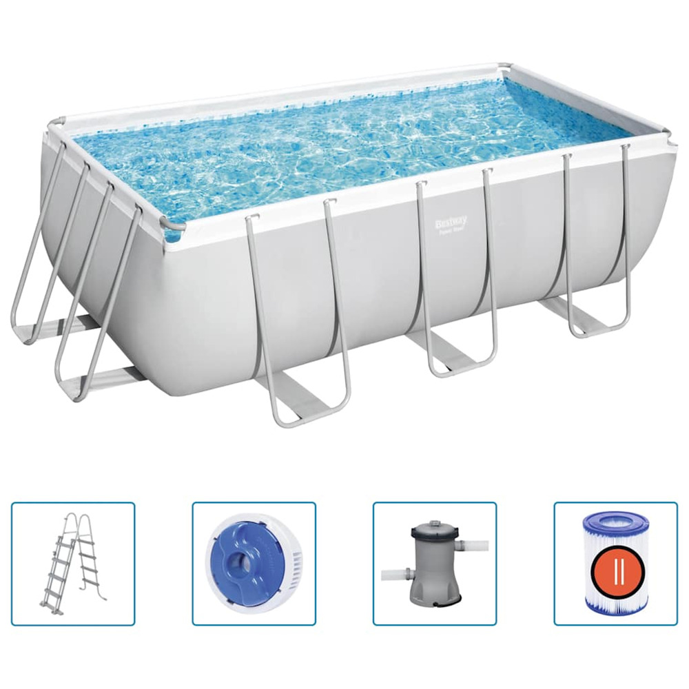 Ensemble de piscine rectangulaire power steel 412x201x122 cm