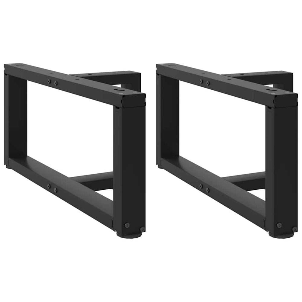 Pieds de table basse en t, 2 pièces, noir, 60 x 25 x (30-31) cm, acier